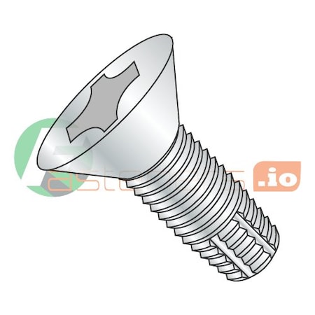 Thread Cutting Screw, 5/16-18 X 2 In, Zinc Plated Steel Flat Head Phillips Drive, 800 PK